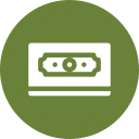Money icon representing competitive pay and compensation benefits for veterinary team members