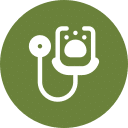 Stethoscope icon representing veterinary care and medical services at Cane Bay Vet Clinic